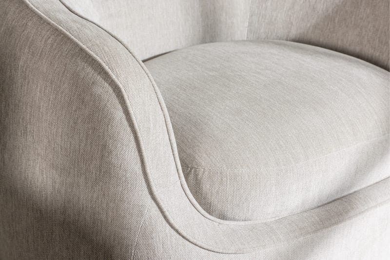 Elio Moderne Rund Lenestol i Stoff - Lys Beige - Møbler - Stoler & lenestoler - Lenestoler