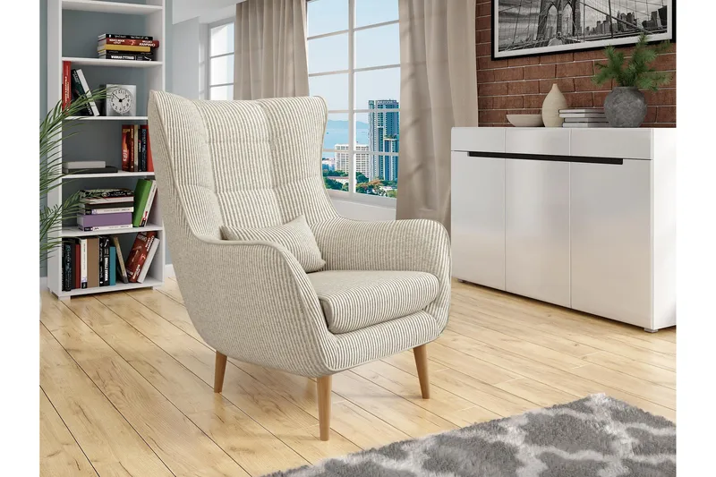 Gabi Lenestol - Beige - Møbler - Stoler & lenestoler - Lenestoler - Ørelappstol