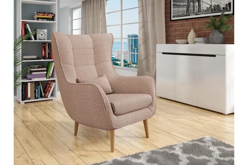 Gabi Lenestol - Rosa - Møbler - Stoler & lenestoler - Lenestoler - Ørelappstol