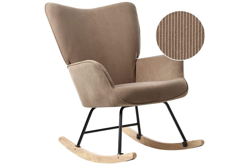 Gyngestol Arset Beige/svart/lyst tre, Beige/svart/lyst tre