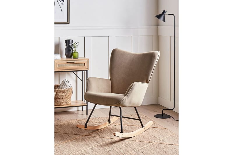Gyngestol Arset Beige/svart/lyst tre - Beige/svart/lyst tre - Møbler - Stoler & lenestoler - Lenestoler