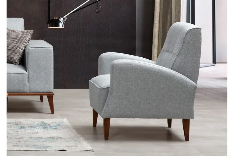 Heiss Lenestol med Armlene - Grå - Møbler - Stoler & lenestoler - Lenestoler