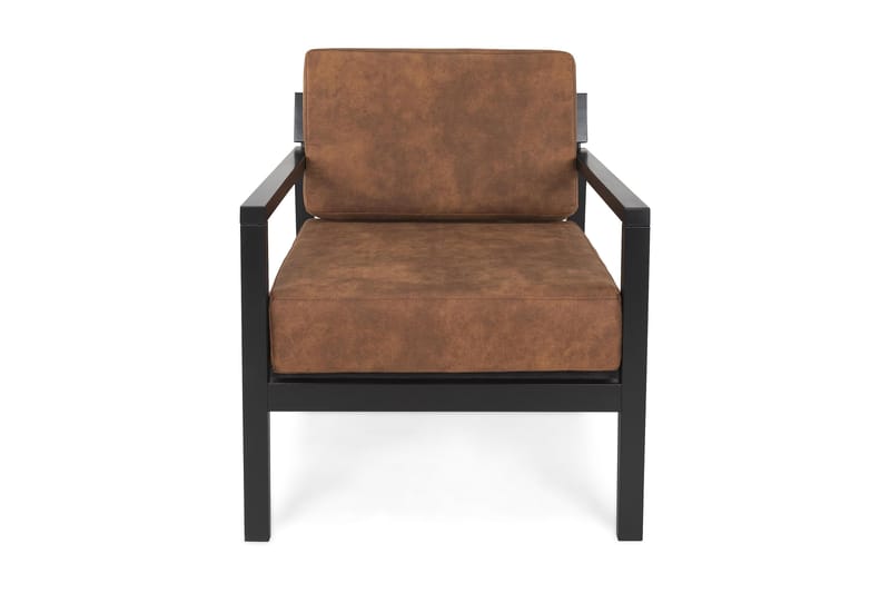 Hjalmar Lenestol Vintage - Svart Bøk/Konjakk - Møbler - Stoler & lenestoler - Lenestoler - Lenestol skinn