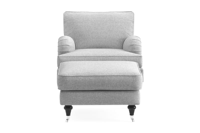 Howard Classic Lenestol med Fotskammel - Grå - Møbler - Stoler & lenestoler - Lenestoler - Lenestol med fotskammel