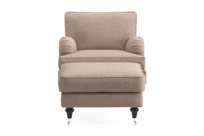Howard Classic Lenestol med Fotskammel - Mørk beige - Møbler - Stoler & lenestoler - Lenestoler - Lenestol med fotskammel