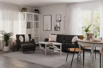 Howard Classic Lenestol med Fotskammel - Mørk grå - Møbler - Stoler & lenestoler - Lenestoler - Lenestol med fotskammel