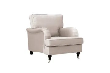 Howard Classic sofagruppe lenestol og fotskammel i fløyel - Beige - Møbler - Stoler & lenestoler - Lenestoler - Howard lenestol
