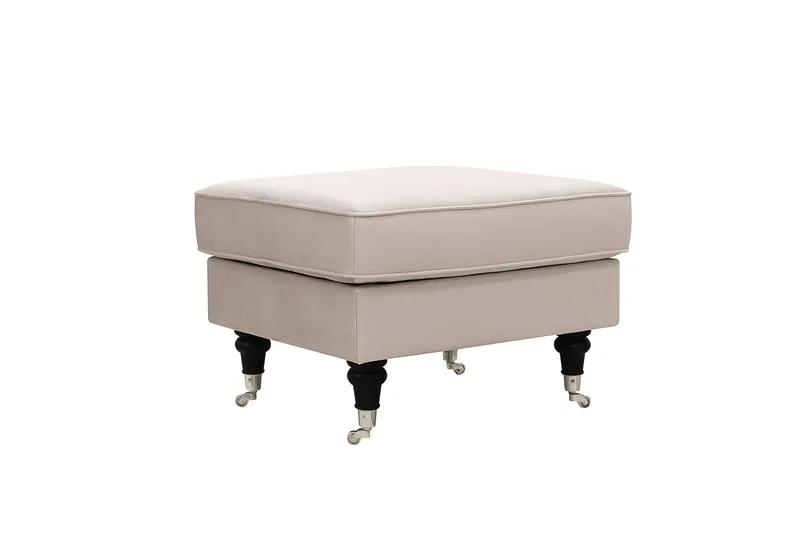 Howard Classic sofagruppe lenestol og fotskammel i fløyel - Beige - Møbler - Stoler & lenestoler - Lenestoler - Howard lenestol