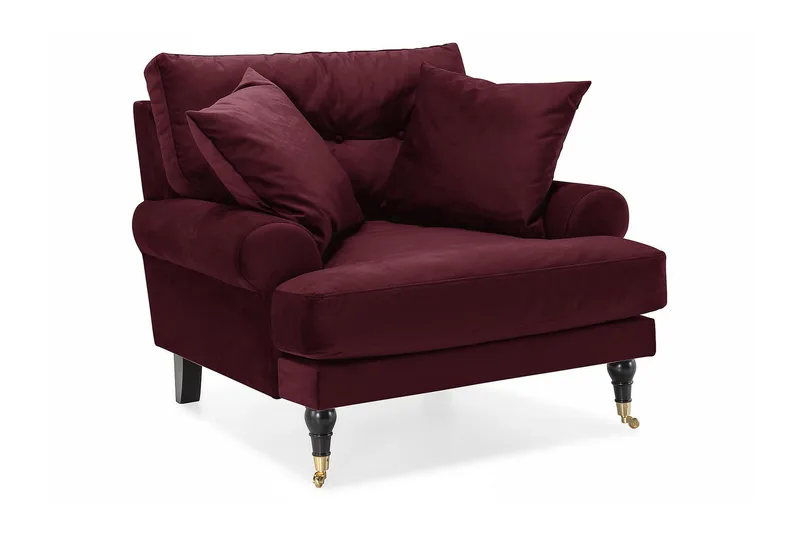 Andrew Fløyelslenestol, Lilla/Messing