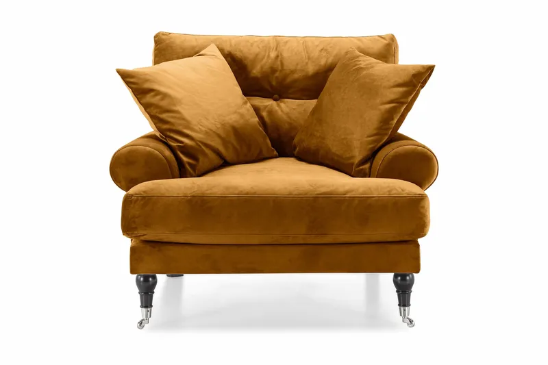 Andrew Lenestol Fløyel - Amber/Krom - Møbler - Stoler & lenestoler - Lenestoler - Howard lenestol