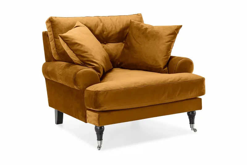 Andrew Lenestol Fløyel - Amber/Krom - Møbler - Stoler & lenestoler - Lenestoler - Howard lenestol