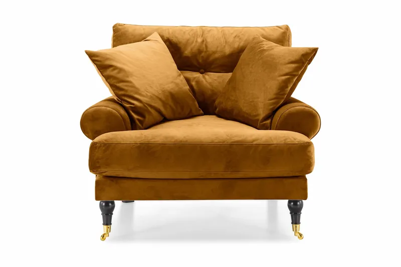 Andrew Lenestol Fløyel - Amber/Messing - Møbler - Stoler & lenestoler - Lenestoler - Howard lenestol