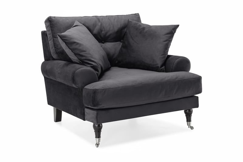 Andrew Lenestol Fløyel - Mørkegrå/Krom - Møbler - Stoler & lenestoler - Lenestoler - Howard lenestol