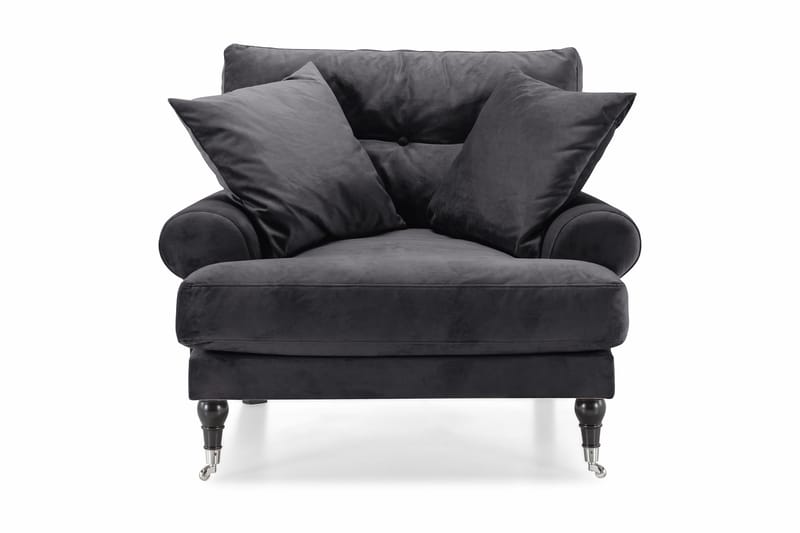 Andrew Lenestol Fløyel - Mørkegrå/Krom - Møbler - Stoler & lenestoler - Lenestoler - Howard lenestol