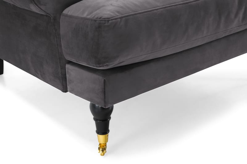 Andrew Lenestol Fløyel - Mørkegrå/Messing - Møbler - Stoler & lenestoler - Lenestoler - Howard lenestol