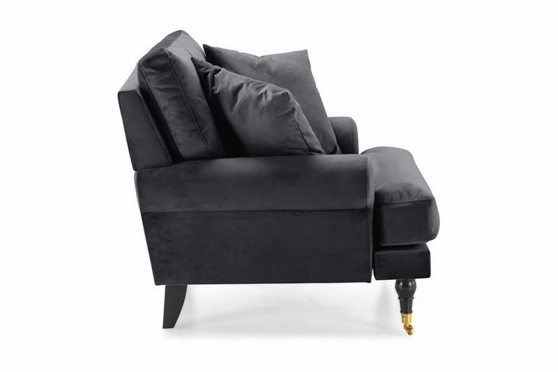 Andrew Lenestol Fløyel - Mørkegrå/Messing - Møbler - Stoler & lenestoler - Lenestoler - Howard lenestol