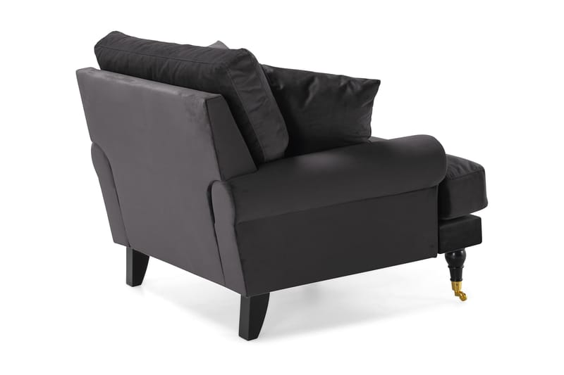 Andrew Lenestol Fløyel - Mørkegrå/Messing - Møbler - Stoler & lenestoler - Lenestoler - Howard lenestol