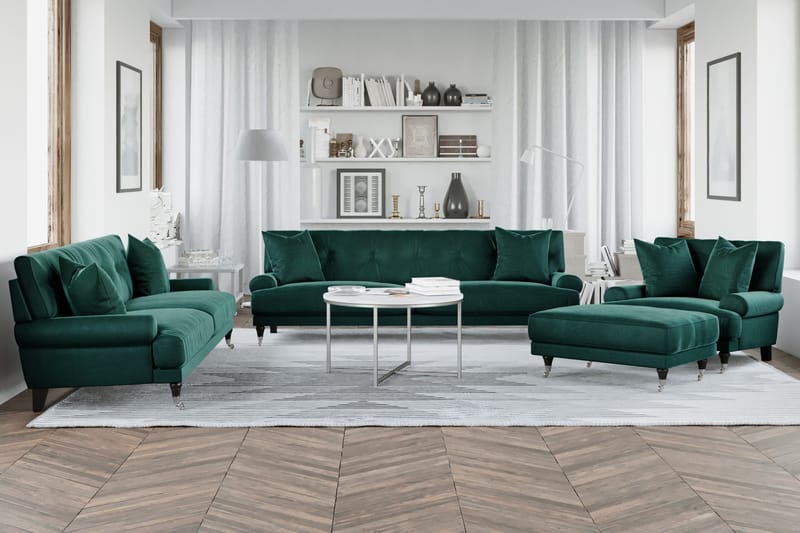 Andrew Lenestol Fløyel - Mørkegrønn/Krom - Møbler - Stoler & lenestoler - Lenestoler - Howard lenestol