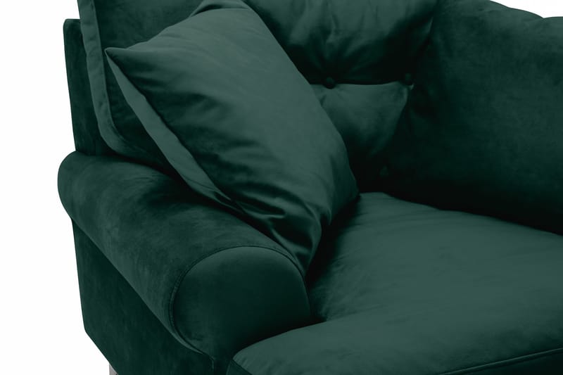 Andrew Lenestol Fløyel - Mørkegrønn/Krom - Møbler - Stoler & lenestoler - Lenestoler - Howard lenestol