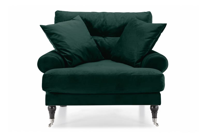 Andrew Lenestol Fløyel - Mørkegrønn/Krom - Møbler - Stoler & lenestoler - Lenestoler - Howard lenestol