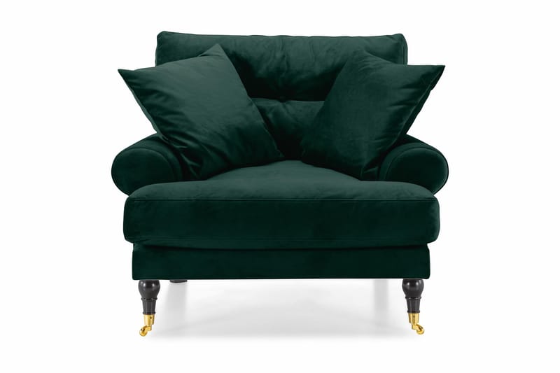 Andrew Lenestol Fløyel - Mørkegrønn/Messing - Møbler - Stoler & lenestoler - Lenestoler - Howard lenestol