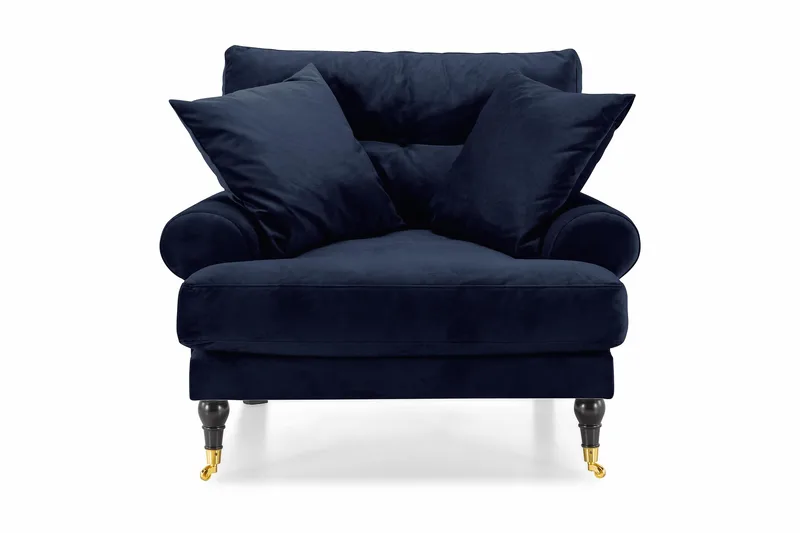 Andrew Lenestol Fløyel - Midnattsblå/Messing - Møbler - Stoler & lenestoler - Lenestoler - Howard lenestol