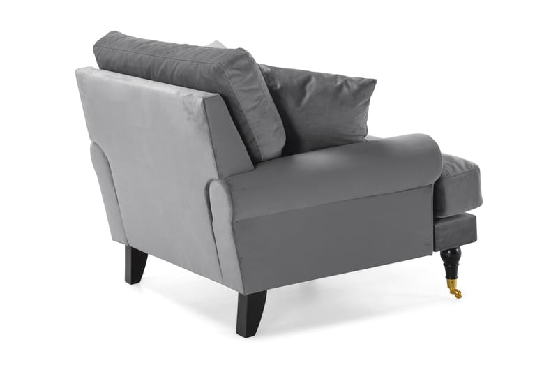 Andrew Lenestol Fløyel - Sølvgrå/Messing - Møbler - Stoler & lenestoler - Lenestoler - Howard lenestol