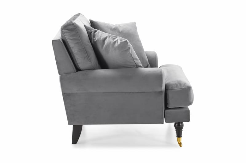 Andrew Lenestol Fløyel - Sølvgrå/Messing - Møbler - Stoler & lenestoler - Lenestoler - Howard lenestol