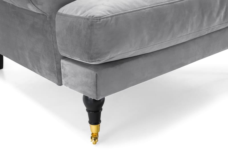 Andrew Lenestol Fløyel - Sølvgrå/Messing - Møbler - Stoler & lenestoler - Lenestoler - Howard lenestol