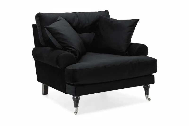 Andrew Lenestol Fløyel - Svart/Krom - Møbler - Stoler & lenestoler - Lenestoler - Howard lenestol