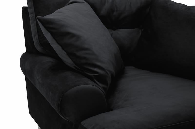 Andrew Lenestol Fløyel - Svart/Krom - Møbler - Stoler & lenestoler - Lenestoler - Howard lenestol