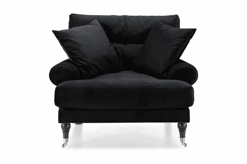 Andrew Lenestol Fløyel - Svart/Krom - Møbler - Stoler & lenestoler - Lenestoler - Howard lenestol