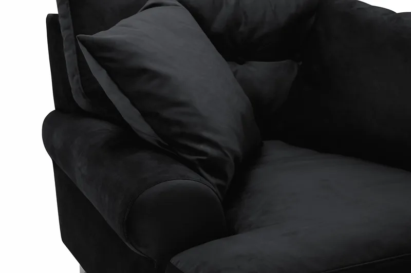 Andrew Lenestol Fløyel - Svart/Messing - Møbler - Stoler & lenestoler - Lenestoler - Howard lenestol