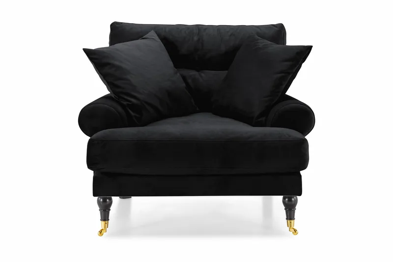 Andrew Lenestol Fløyel - Svart/Messing - Møbler - Stoler & lenestoler - Lenestoler - Howard lenestol