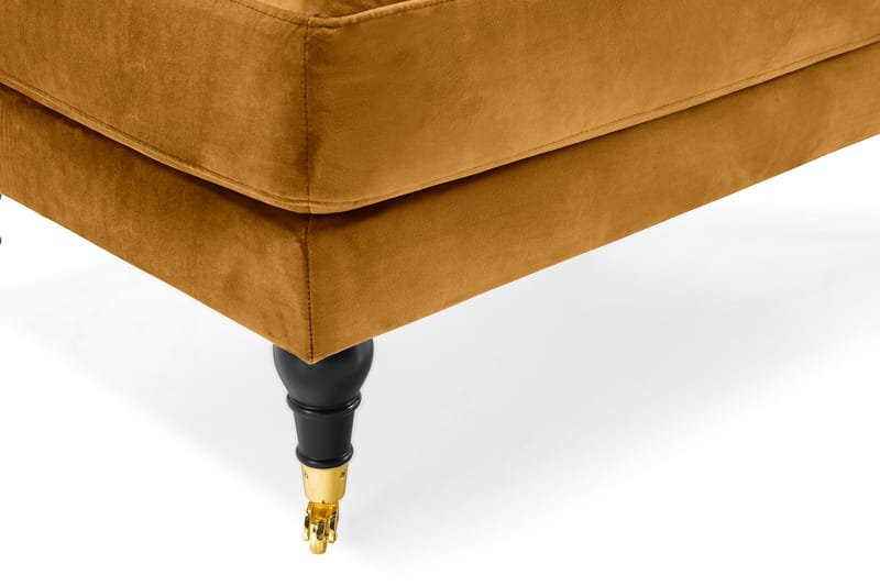 Andrew Lenestol med Fotskammel Fløyel - Amber/Messing - Møbler - Stoler & lenestoler - Lenestoler - Howard lenestol