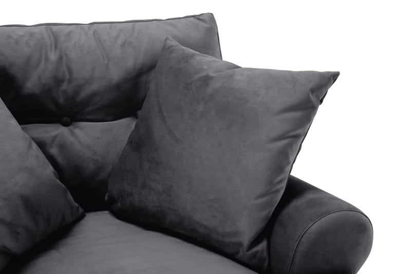 Andrew Lenestol med Fotskammel Fløyel - Mørkegrå/Krom - Møbler - Stoler & lenestoler - Lenestoler - Howard lenestol