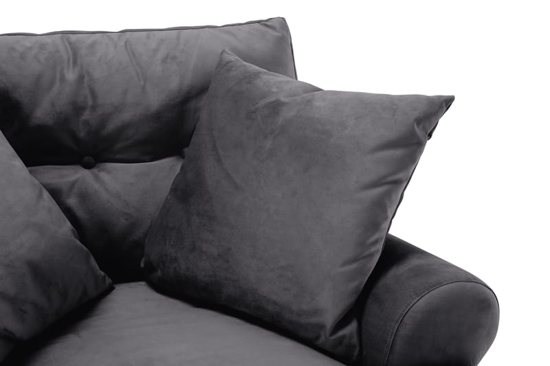 Andrew Lenestol med Fotskammel Fløyel - Mørkegrå/Messing - Møbler - Stoler & lenestoler - Lenestoler - Howard lenestol