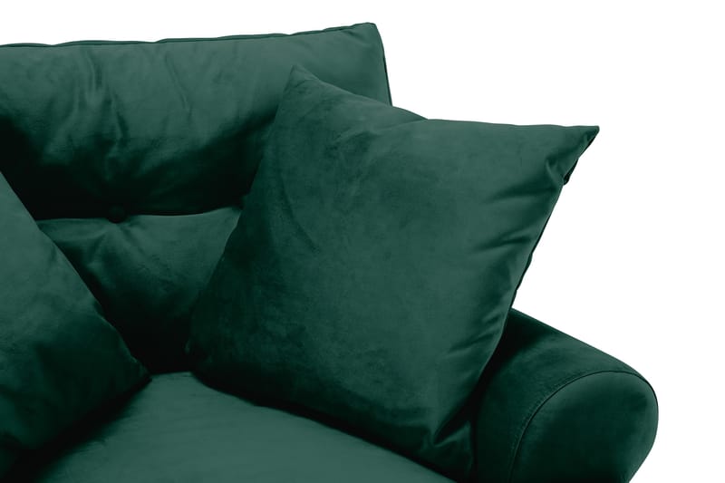 Andrew Lenestol med Fotskammel Fløyel - Mørkegrønn/Messing - Møbler - Stoler & lenestoler - Lenestoler - Howard lenestol