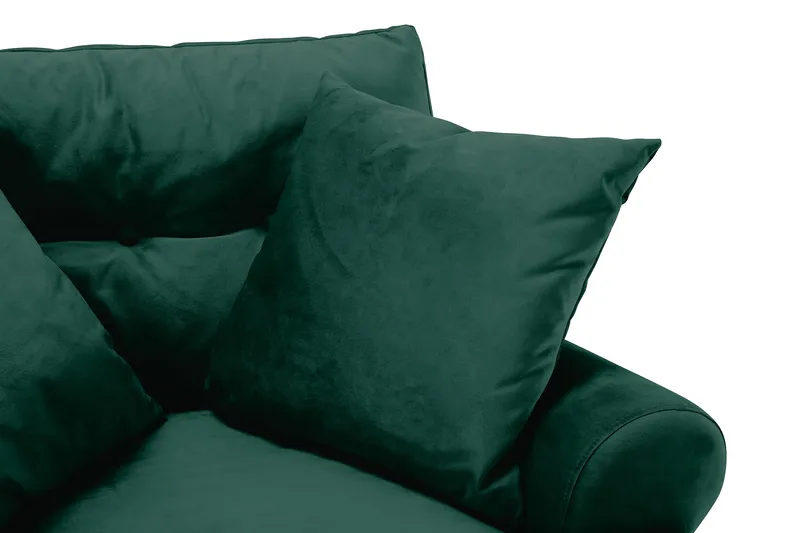 Andrew Lenestol med Fotskammel Fløyel - Mørkegrønn/Messing - Møbler - Stoler & lenestoler - Lenestoler - Howard lenestol