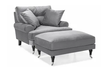 Andrew Lenestol med Fotskammel Fløyel