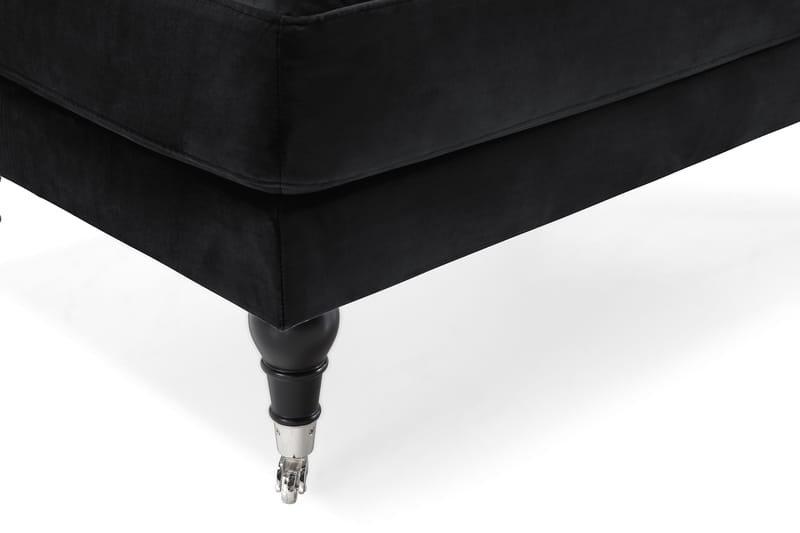 Andrew Lenestol med Fotskammel Fløyel - Svart/Krom - Møbler - Stoler & lenestoler - Lenestoler - Howard lenestol