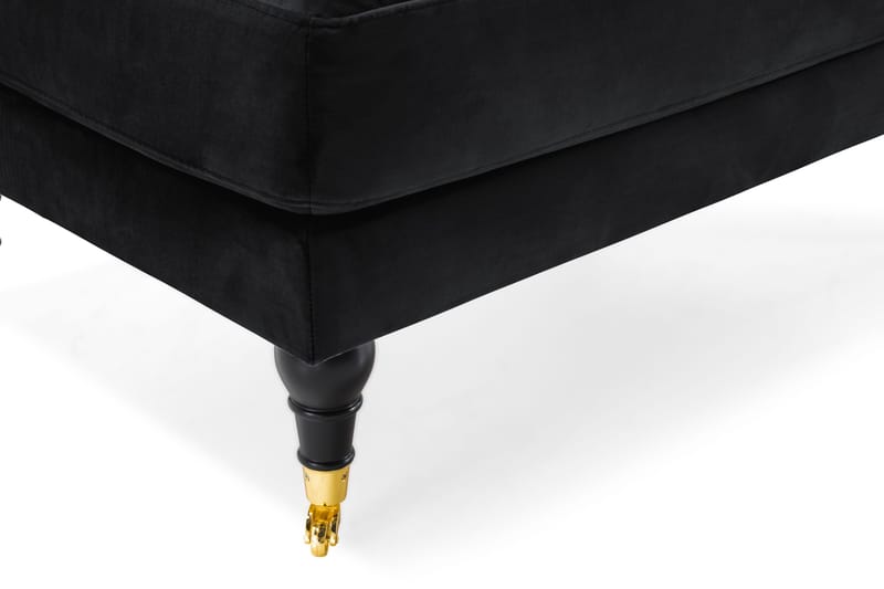 Andrew Lenestol med Fotskammel Fløyel - Svart/Messing - Møbler - Stoler & lenestoler - Lenestoler - Howard lenestol