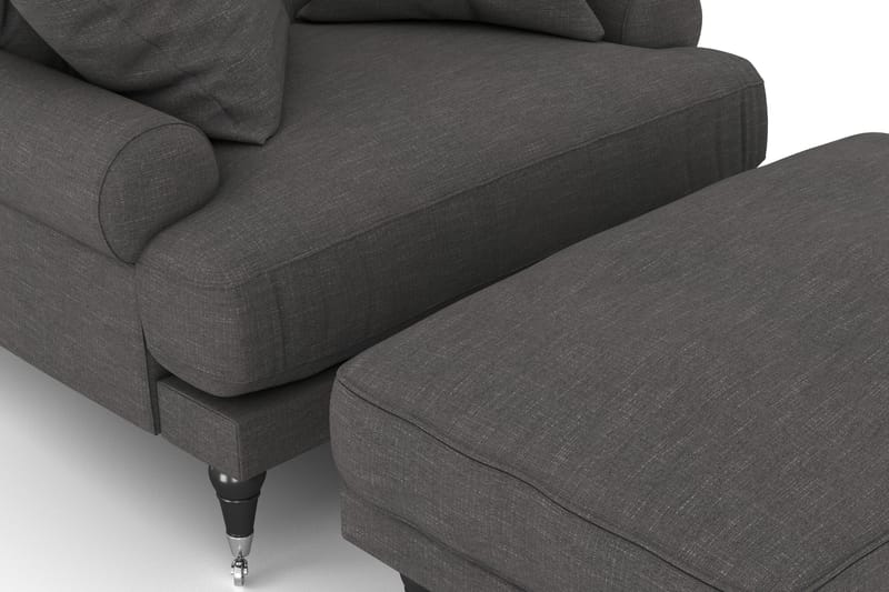 Andrew Lenestol med Fotskammel - Mørkegrå/Krom - Møbler - Stoler & lenestoler - Lenestoler - Howard lenestol