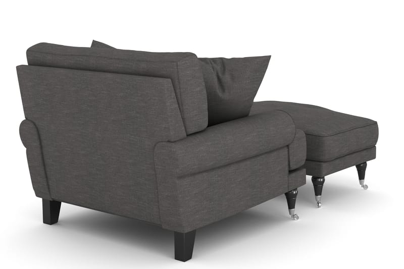 Andrew Lenestol med Fotskammel - Mørkegrå/Krom - Møbler - Stoler & lenestoler - Lenestoler - Howard lenestol