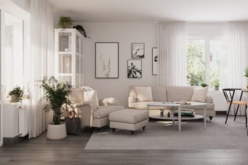 Howard Classic Lenestol med Fotskammel - Beige - Møbler - Stoler & lenestoler - Lenestoler - Howard lenestol
