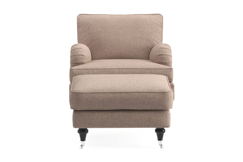 Howard Classic Lenestol med Fotskammel, Mørk beige
