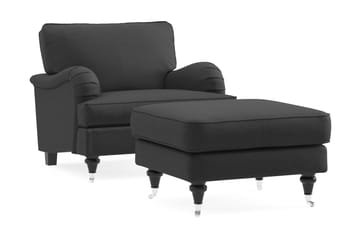 Howard Classic Lenestol med Fotskammel - Mørk grå - Møbler - Stoler & lenestoler - Lenestoler - Howard lenestol