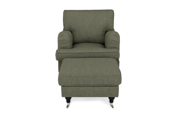 Howard Classic Lenestol med Fotskammel - Olivengrønn - Møbler - Stoler & lenestoler - Lenestoler - Lenestol med fotskammel