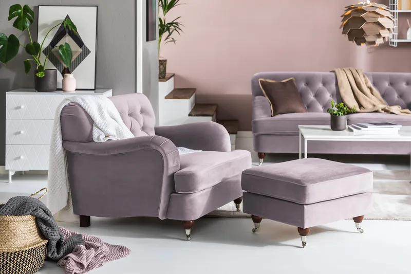 Howard Riviera Fløyelslenestol - Lilla - Møbler - Stoler & lenestoler - Lenestoler - Howard lenestol