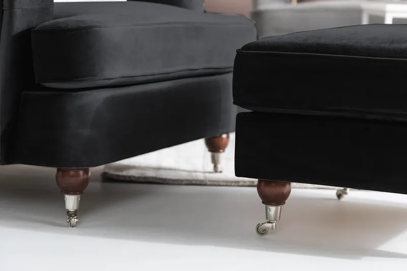 Howard Riviera Fløyelslenestol - Svart - Møbler - Stoler & lenestoler - Lenestoler - Howard lenestol